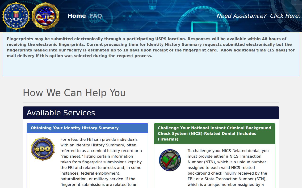 Henry County criminal history FBI identity review portal